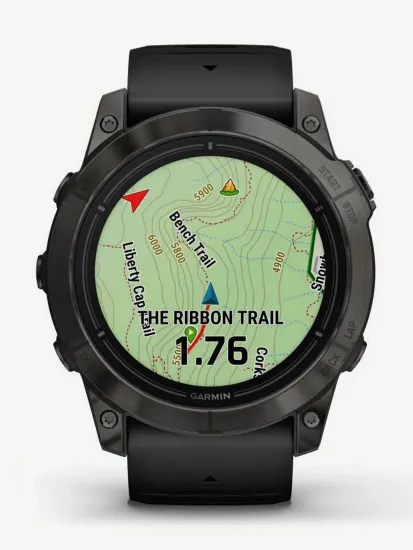 Смарт-часы GARMIN Epix PRO (Gen 2) Sapphire Edition 51 мм, титановый угольно-серый, DLC, черный силиконовый ремешок