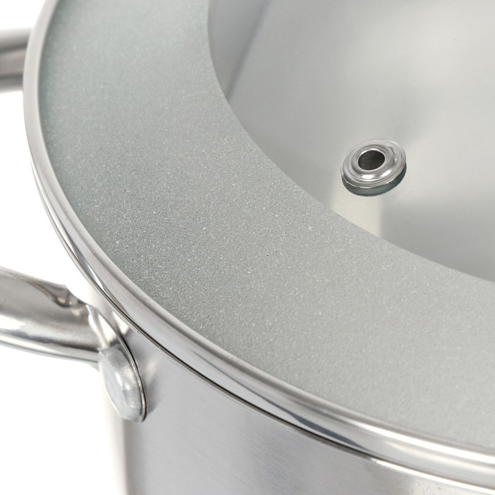 Кастрюля нерж, 2 л, с крыш, крышка стекло, Daniks, Перл, GS-01205-16, индукц