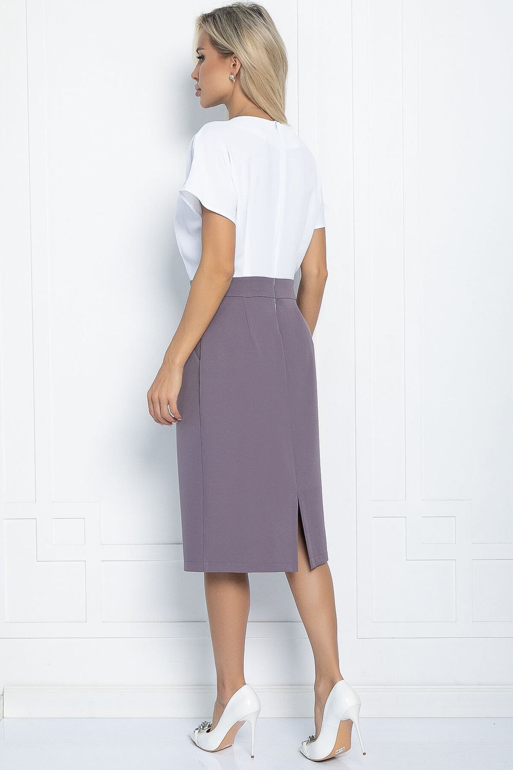 Платье Юстина (бело-серое) П11312 LT Collection