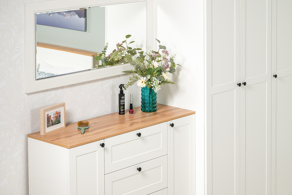 Остин Спальня 1 белый/дуб золотой