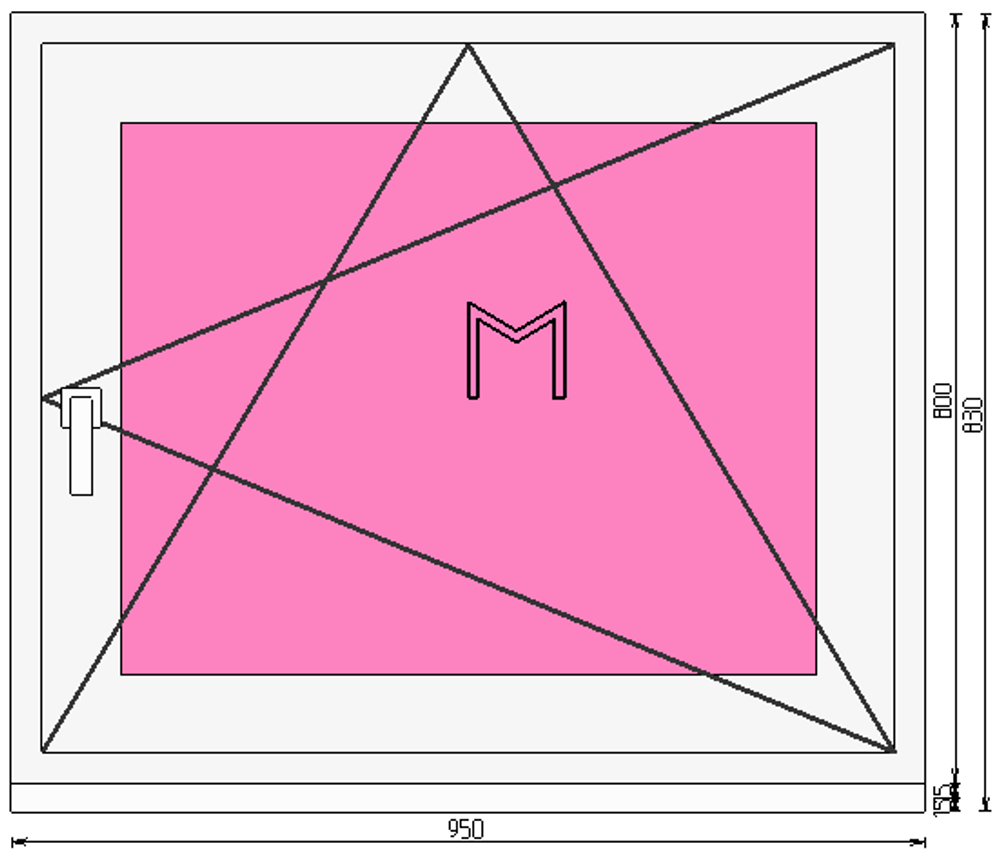 Пластиковое окно 800 х 950 ТермА Эко + Москитная сетка