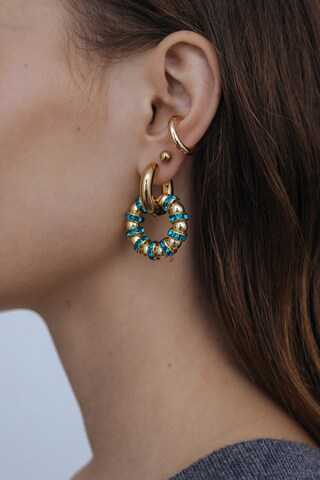 Подвеска кольцо из бусин с инкрустированным разделителем ( hematite )