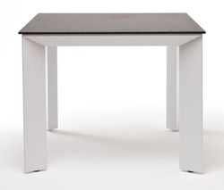 "Венето" обеденный стол из HPL 90х90см, цвет "серый гранит", каркас белый