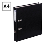 Папка-регистратор OfficeSpace, 50мм, бумвинил, с карманом на корешке, черная