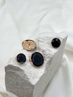 Пуговицы золотистые плоские с черной эмалью скидка