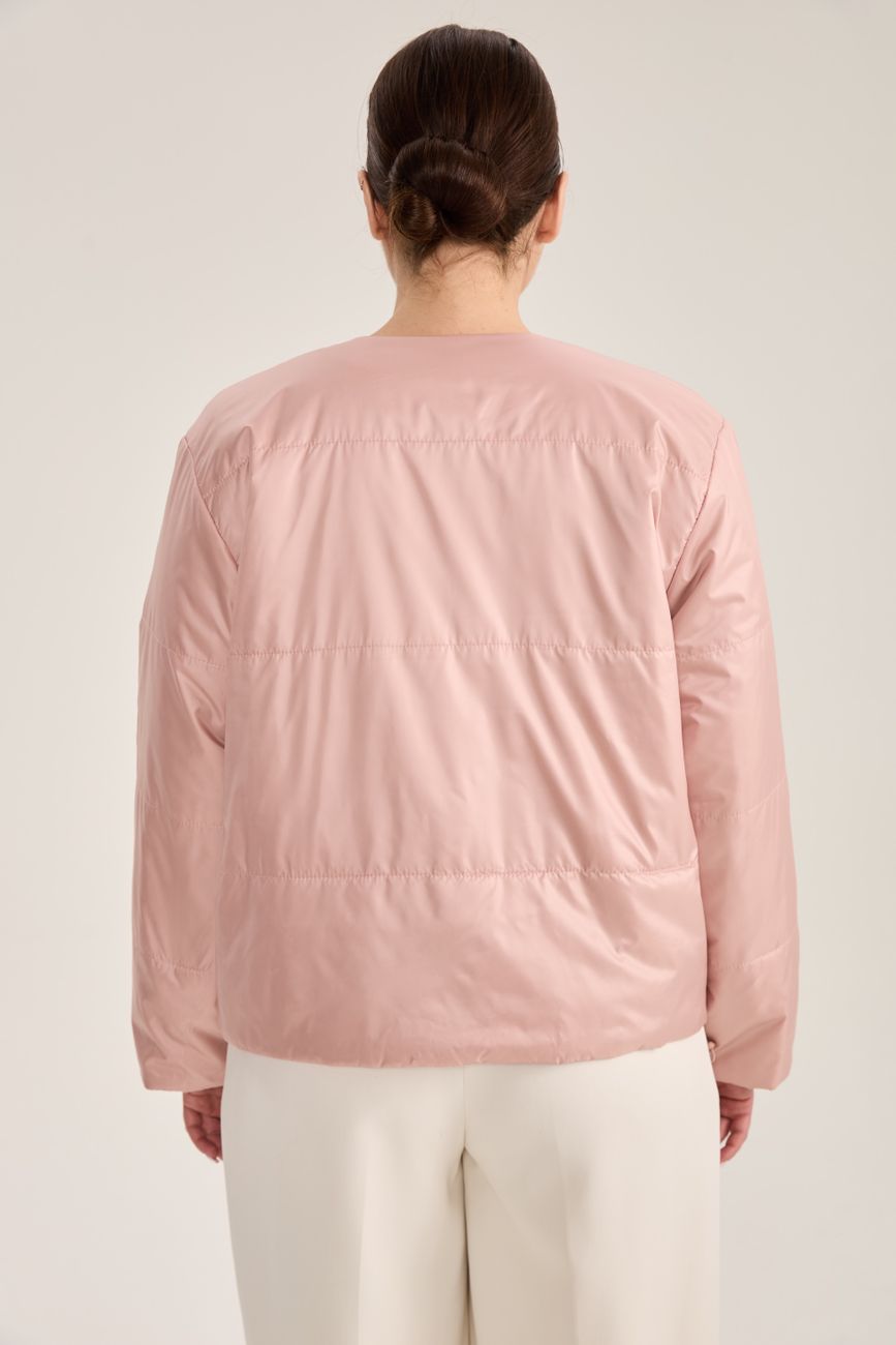 Куртка стеганая короткая, пудра