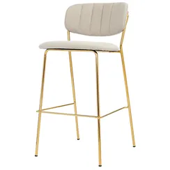 Барный стул Eirill, 71 см, серый шенилл с золотыми ножками