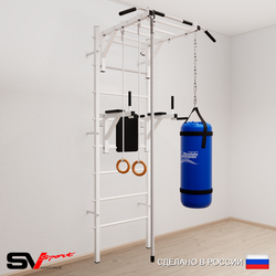 Шведская стенка Sv Sport 5442 (Турник рукоход/Брусья/Канат/Кольца/Цепь/Мешок 22кг)