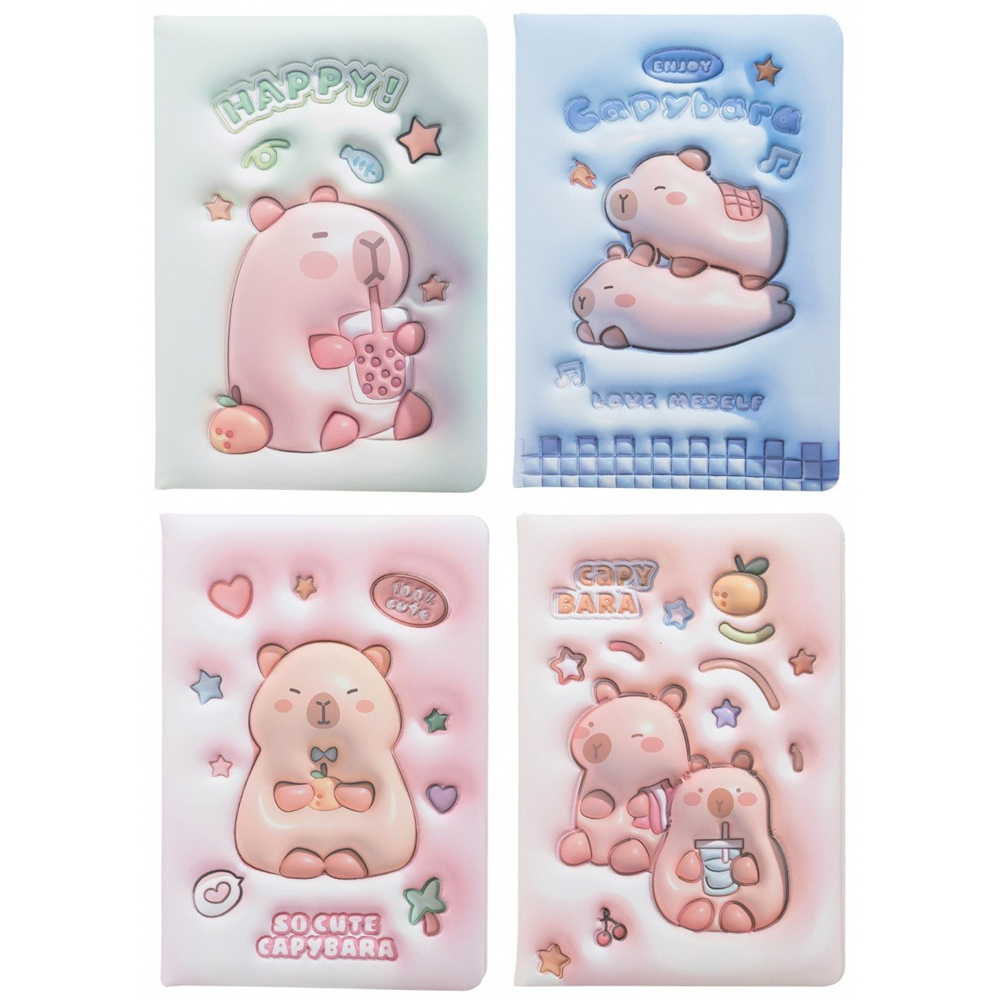 Блокнот детский Basir, формат А5, серия "Капибара", мягкая обложка 3D, 80 листов, размер 21*14.5 см