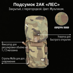Подсумок 2АК закрытый "Лес" с перегородкой Мультикам Giena Tactics