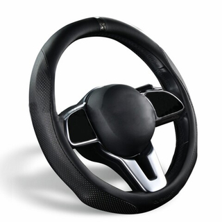 Оплетка на руль круглая CarFashion -М- «TORRENT» 31623 - Экокожа - черный/черный/красный