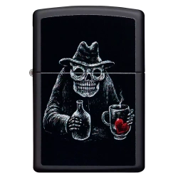 Зажигалка Zippo 49254 Bar Skull Design, Black Matte