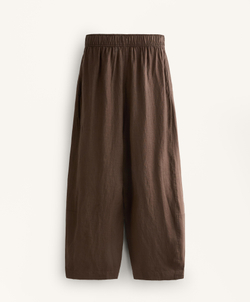 OYSHO Брюки-баллоны из 100% льна, темно-коричневый