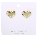 Серьги «ЭЛЛОДИ», сердечко, цвет золото и серебро, 2*2см