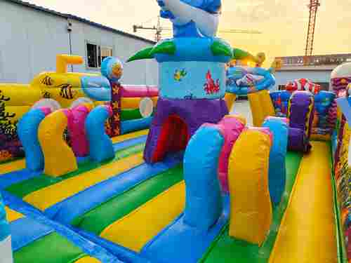 Коммерческий надувной батут без горки «В гостях у моря» 12*6*3,5 м.