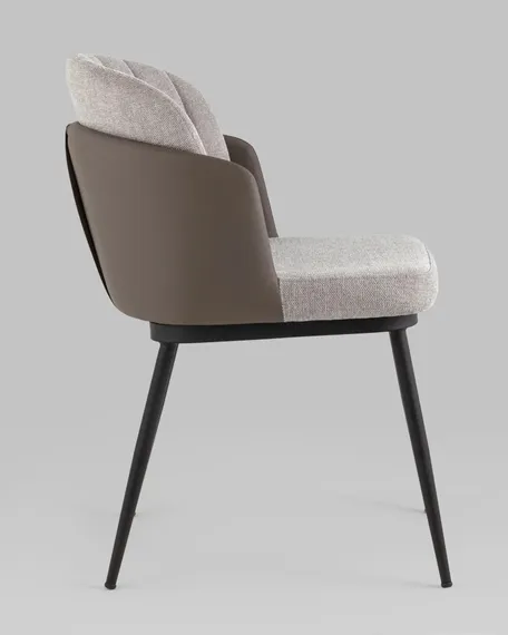 Стул Penn серая рогожка/коричневая экокожа