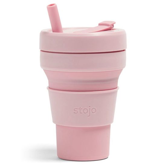 Стакан складной силиконовый Stojo Biggie Carnation, 16 oz / 470 мл