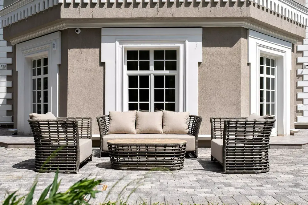 "Валенсия" лаунж-зона из искусственного ротанга, цвет серый