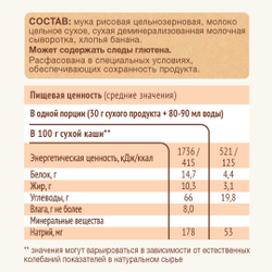 Каша молочная рисовая с бананом Nutrilak Procereals 200г с 6 месяцев