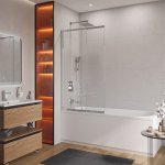 Душевая шторка на ванну CEZARES SLIDER-FIX-VF-11-100/150-C-Cr с фиксированным креплением одной створки