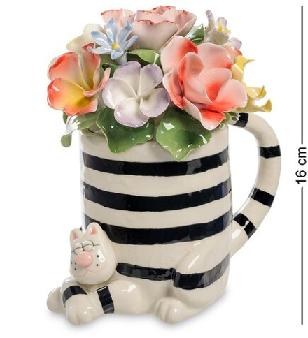Pavone CMS-61/ 2 Статуэтка «Полосатый Кот с вазой цветов»