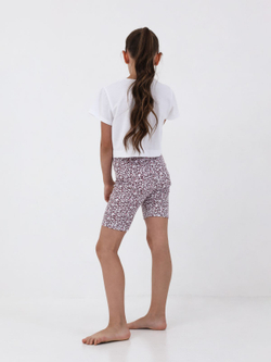 Шорты для девочки, модель №1, рост 122 см, с принтом "сердечки"