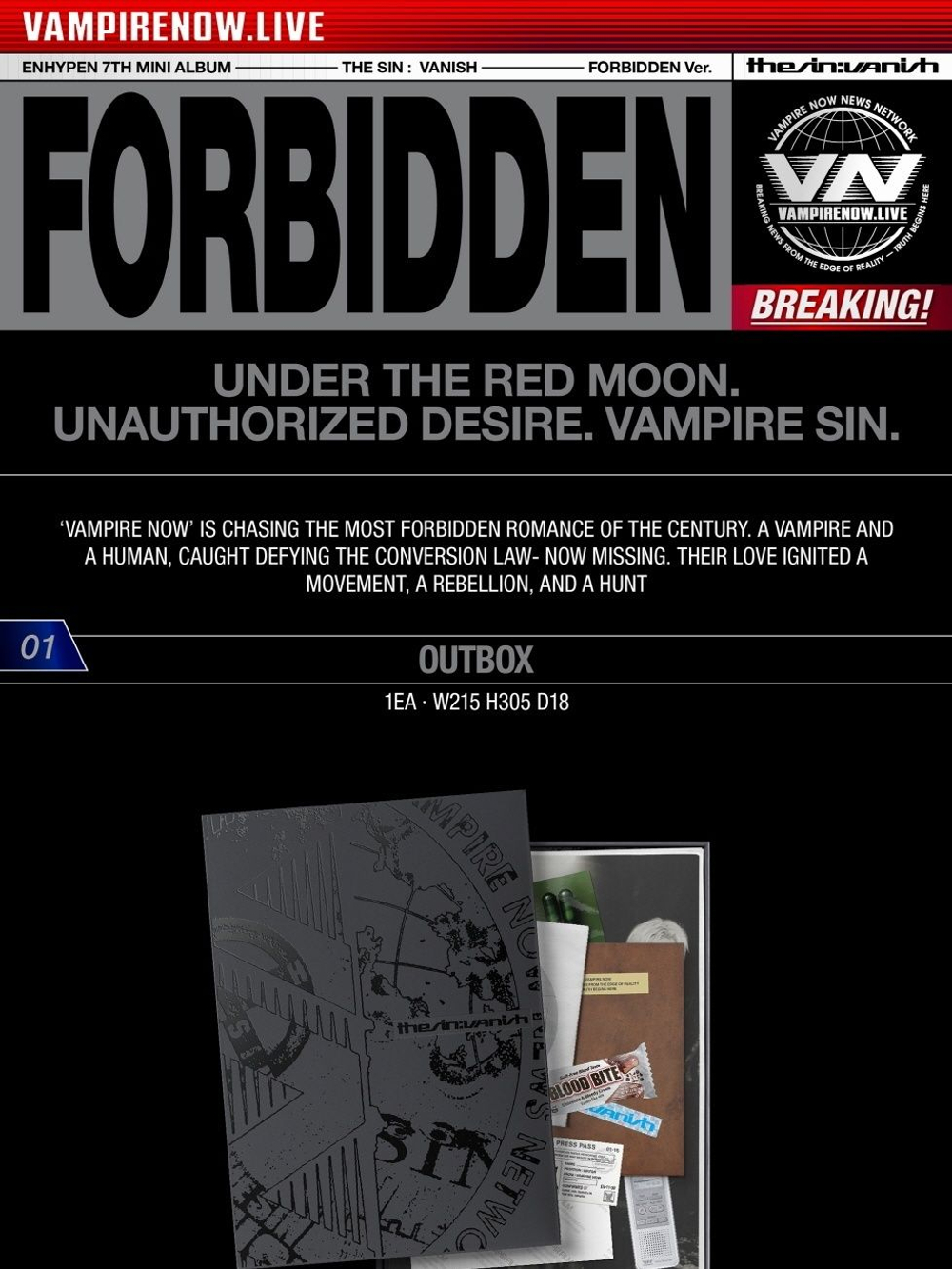 Альбом ENHYPEN - THE SIN : VANISH 7th Mini Album 3 Version SET