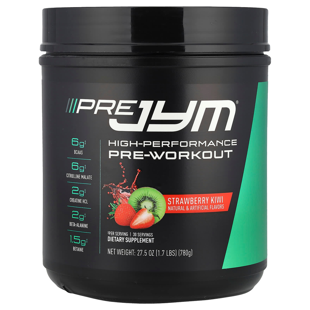 JYM Supplement Science, Pre JYM®, высокоэффективный предтренировочный комплекс, со вкусом клубники и киви, 780 г (1,7 фунта)