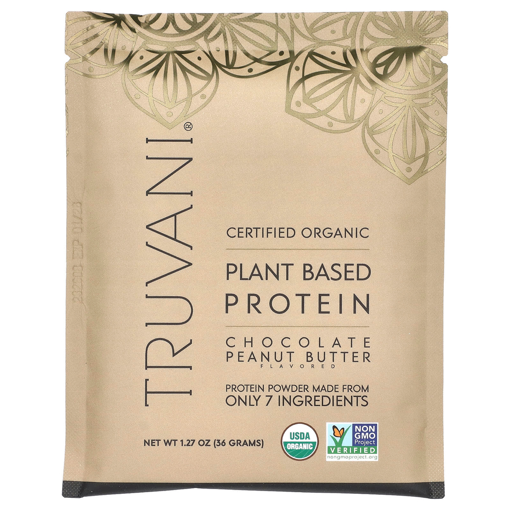 Truvani, протеин на растительной основе, со вкусом шоколада и арахисовой пасты, 10 пакетиков по 36 г (1,27 унции)