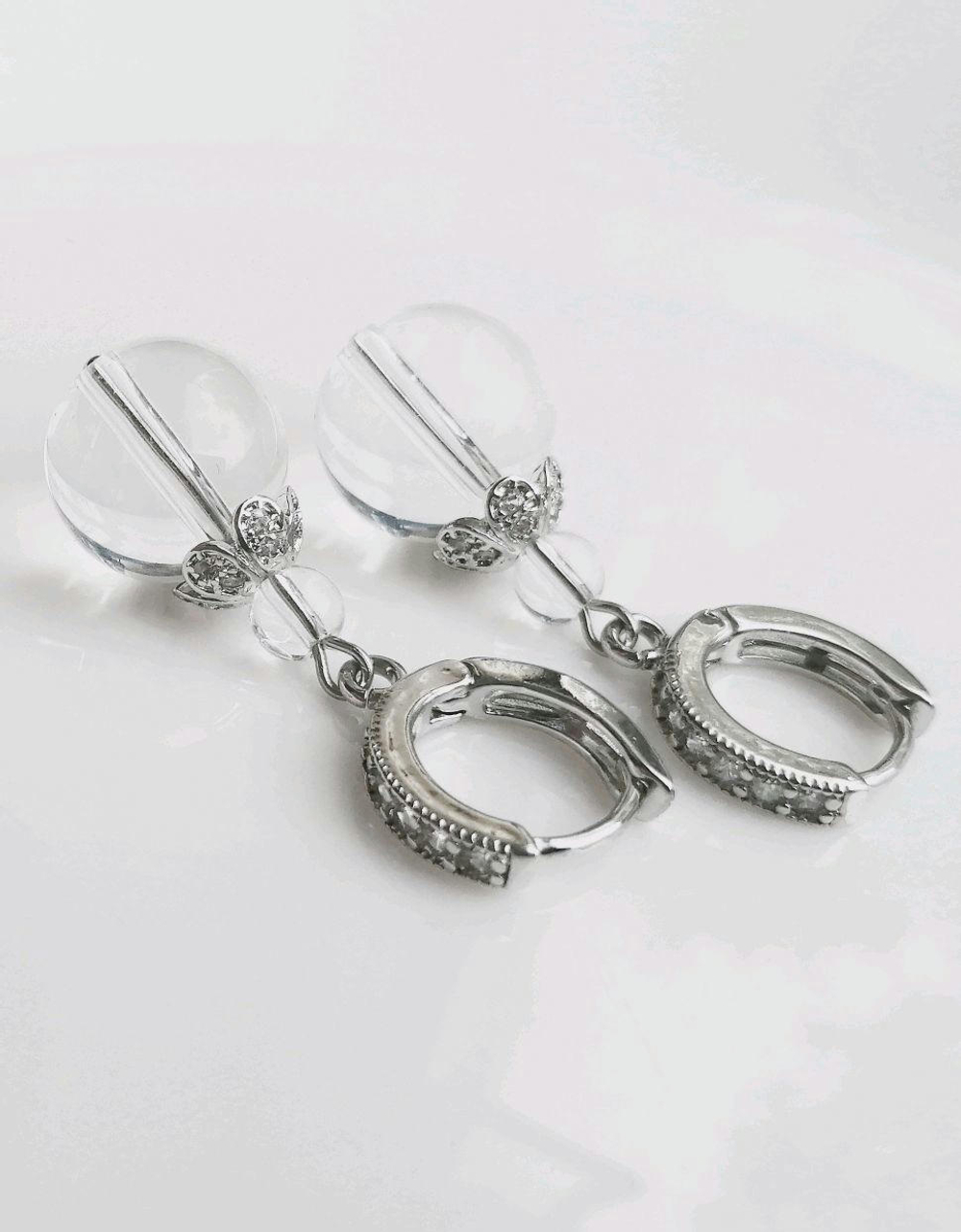 Серьги с горным хрусталем, талисман любви