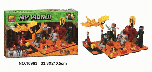 Конструктор Майнкрафт  "Нападение на шахтеров" 215 деталей