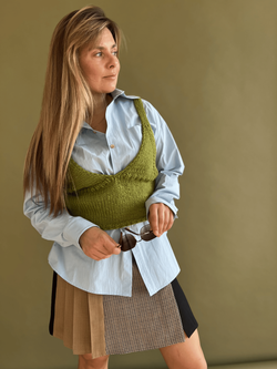 Вязаный топ салатовый by Ma