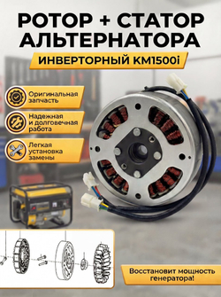 Альтернатор (статор+ротор) инверторного генератора