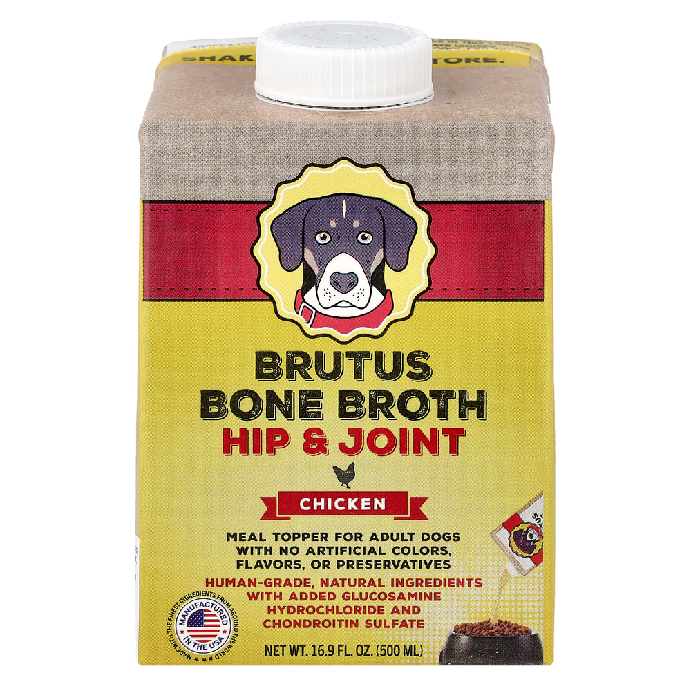 Brutus Bone Broth, добавка для бедер и суставов, для взрослых собак, курица, 500 мл (16,9 жидк. унции)