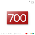 Номер на дверь 700, табличка на дверь для офиса, квартиры, кабинета, аудитории, склада, красная 120х70 мм, Айдентика Технолоджи