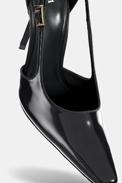 ZARA ТУФЛИ НА КАБЛУКЕ С БОКОВЫМИ ВЫРЕЗАМИ, ЧЕРНЫЙ