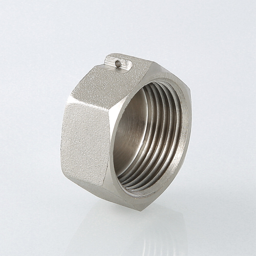 Заглушка латуннная никелированная с ушком для пломбировки внутренняя резьба VALTEC