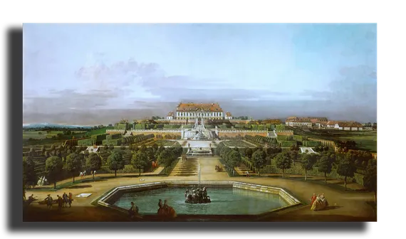 Репродукция "Бернардо Беллотто - Императорская летняя резиденция, сад"