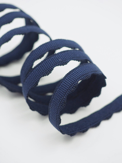 Бельевая резинка темно-синяя ажурная ширина 8 мм с учетом фестона