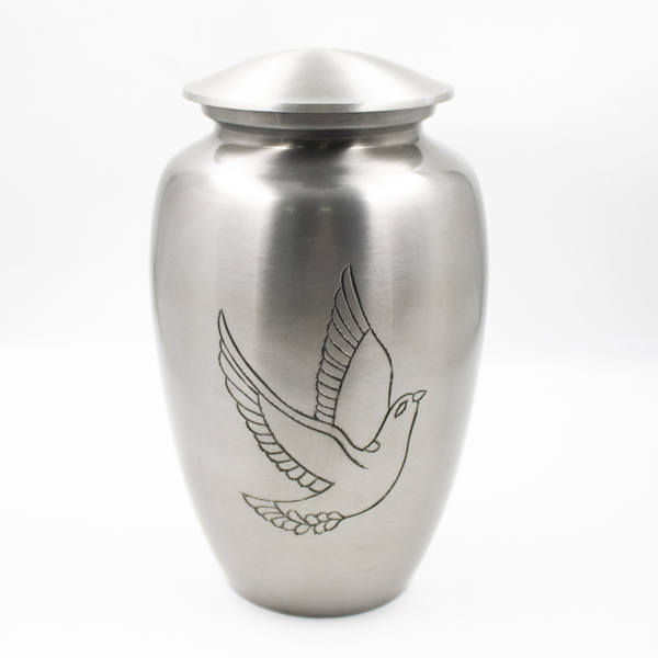 Урна для праха металл с гравировкой "Голубь"