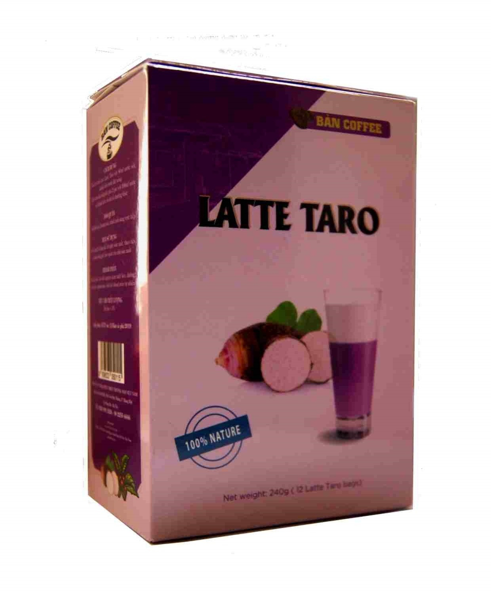 Вьетнамский растворимый кофе 3 в 1 со вкусом ТАРО, 12 пак по 20 г (BAN COFFEE)