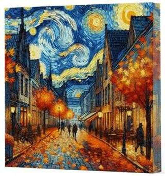 Van Gogh 3 Sokak - Çizgisiz Yan Boyamalı Defter