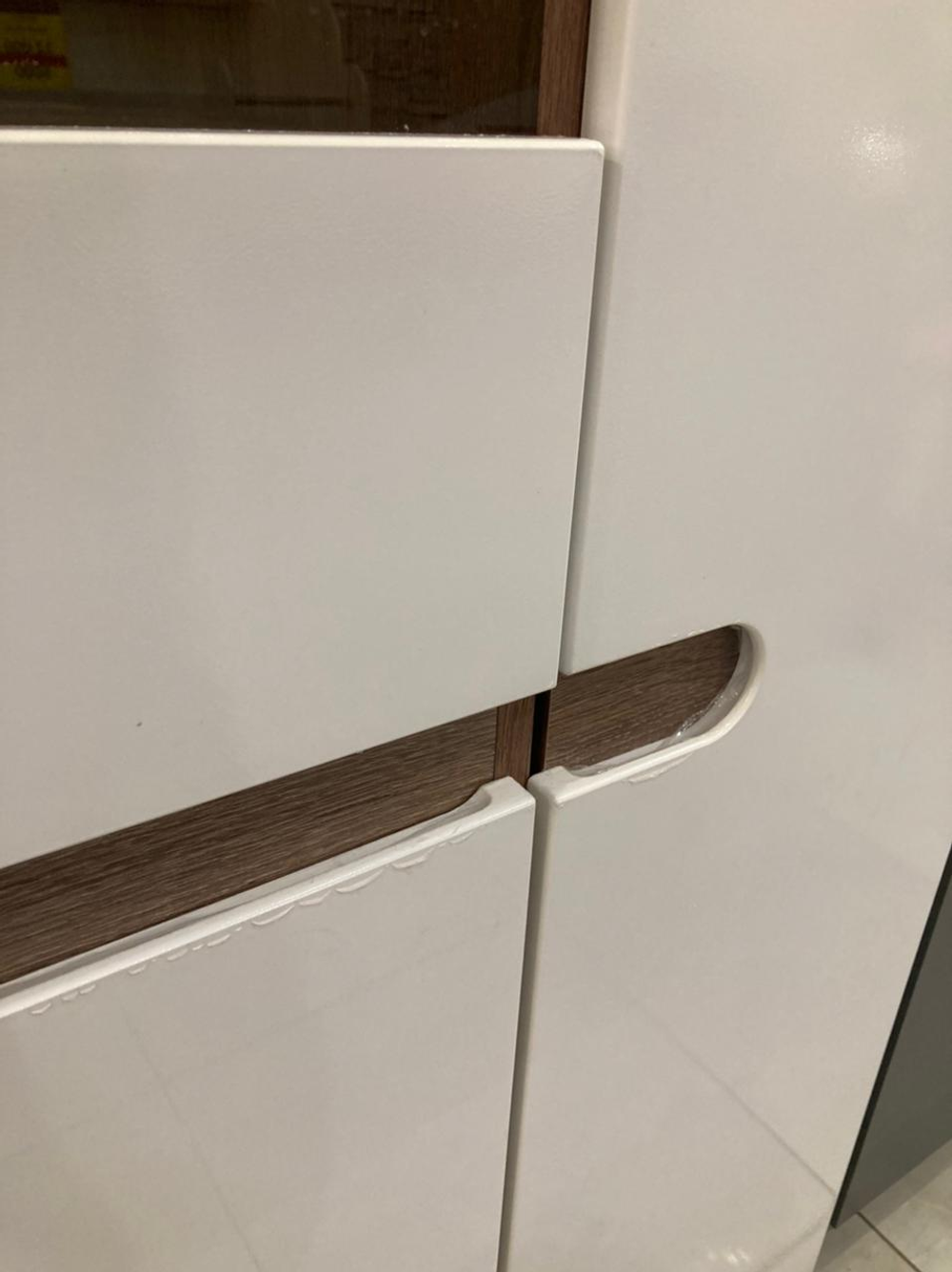 Шкаф витрина малая Ультра белый/белый глянец