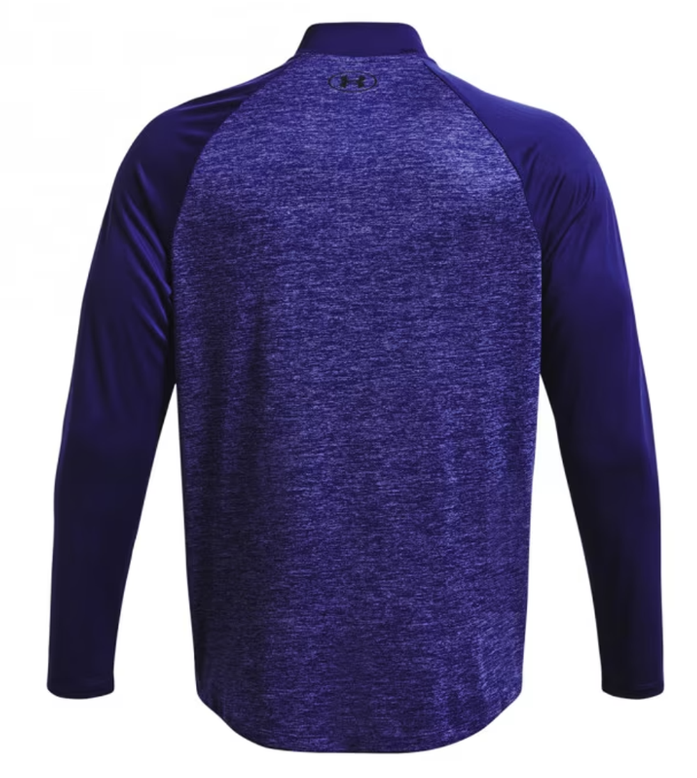 Мужская теннисная футболка теннисная Under Armour Tech 2.0 1/4 Zip - sonar blue/white