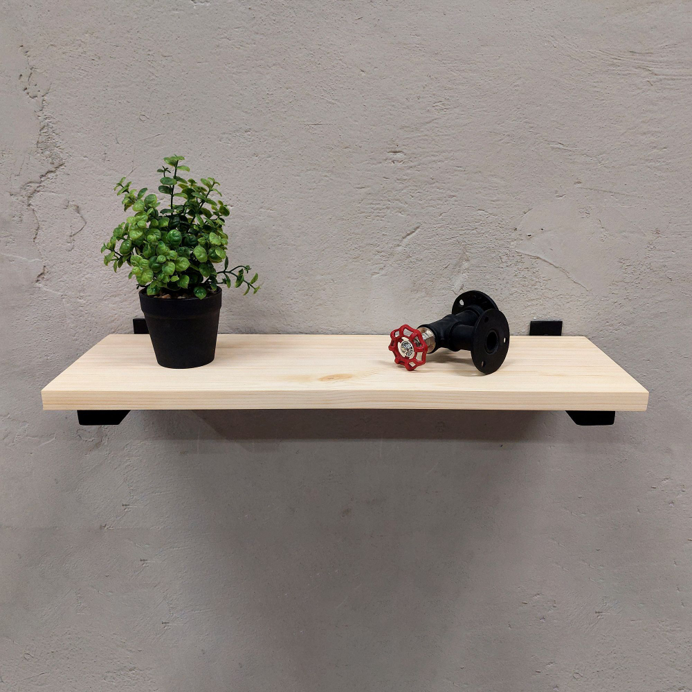 Настенные полки из натурального дерева в стиле Лофт