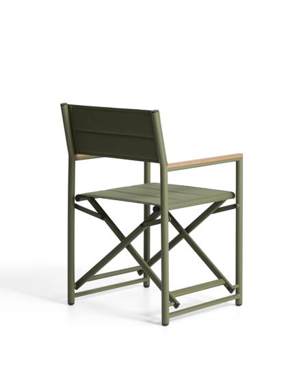 Складной уличный стул Tisno из зеленого алюминия и зеленого текстиля