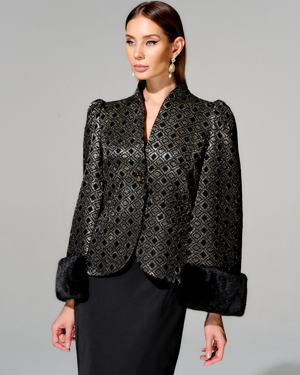 Жакет "София" с меховой отделкой