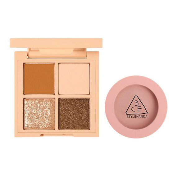 Набор декоративной косметики 3CE 3CE Quad Eye Shadow Blush Makeup Sets Easy-to-Blend Complexion Brightening Skin Tone Two-Piece Set