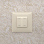Выключатель двухклавишный в стену, "Avanti", "Ванильная дымка"