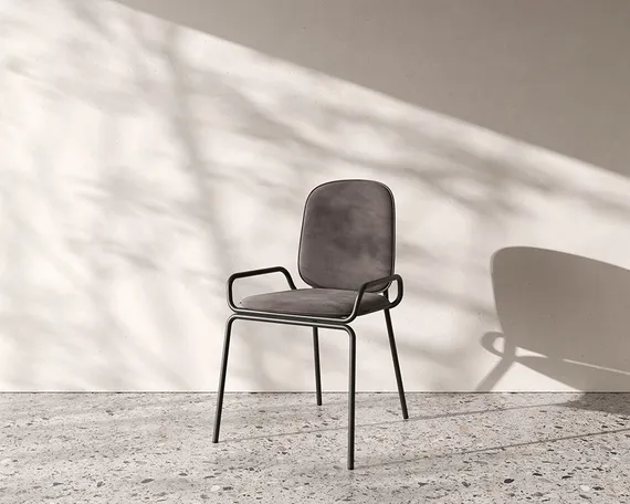 Стул Ror, Double Frame, серый велюр